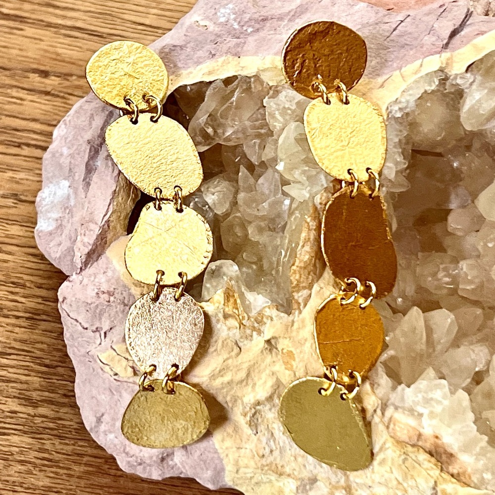 🌺🎉HP🎉🌺 NWT Cult Gaia Nidia Gold Earrings - Picture 9 of 16